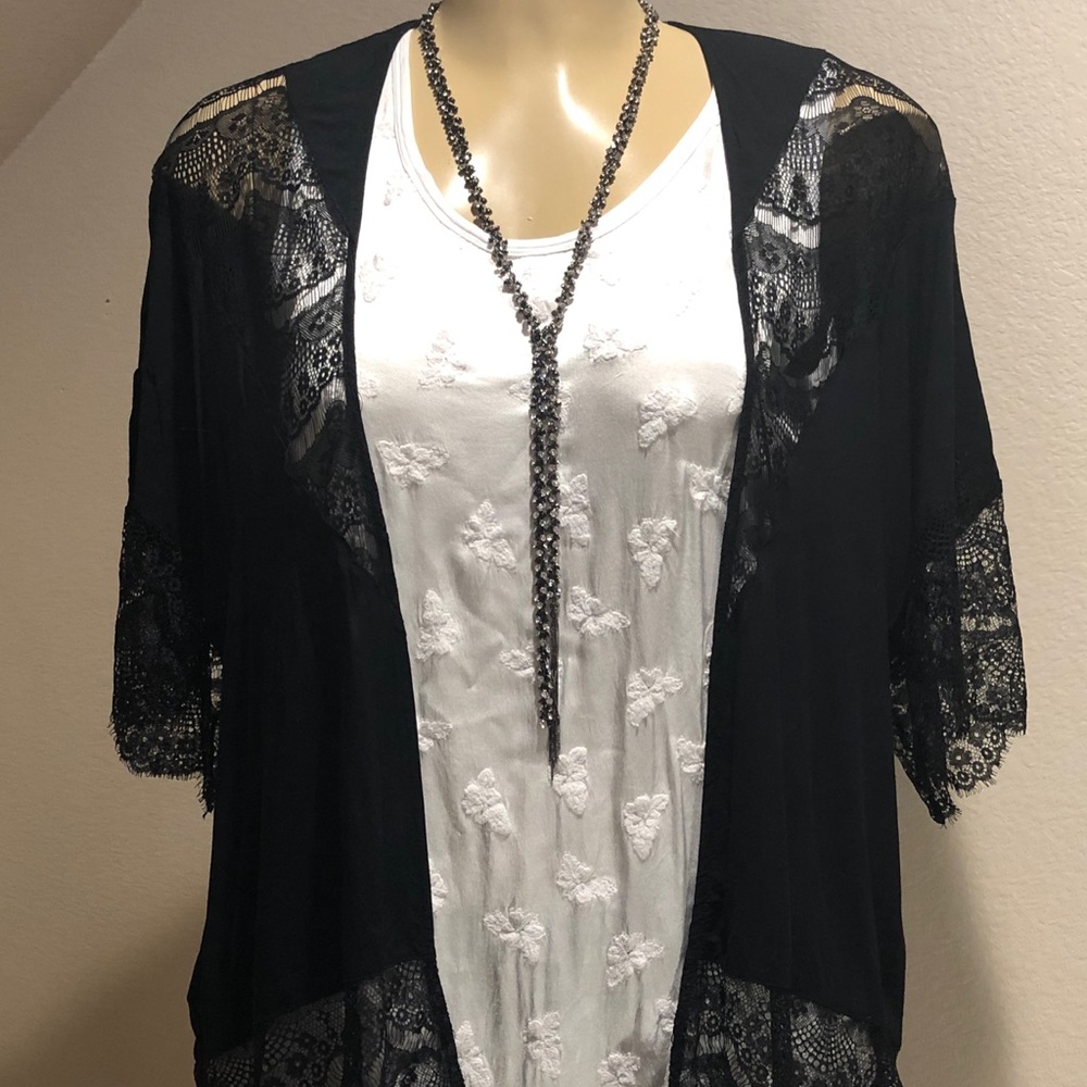 American Rag Cie light black lace kimono